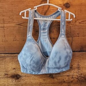 Women's Blue Tie-Dye Sports Bra